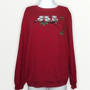 Rebecca Malone Owl Embroidered Sweaters